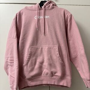 Glossier Hoodie, Pink, Size XS